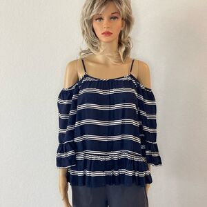 BeachLunchLounge Lexi Top Cold Shoulder Off Shoulder Blouse XS